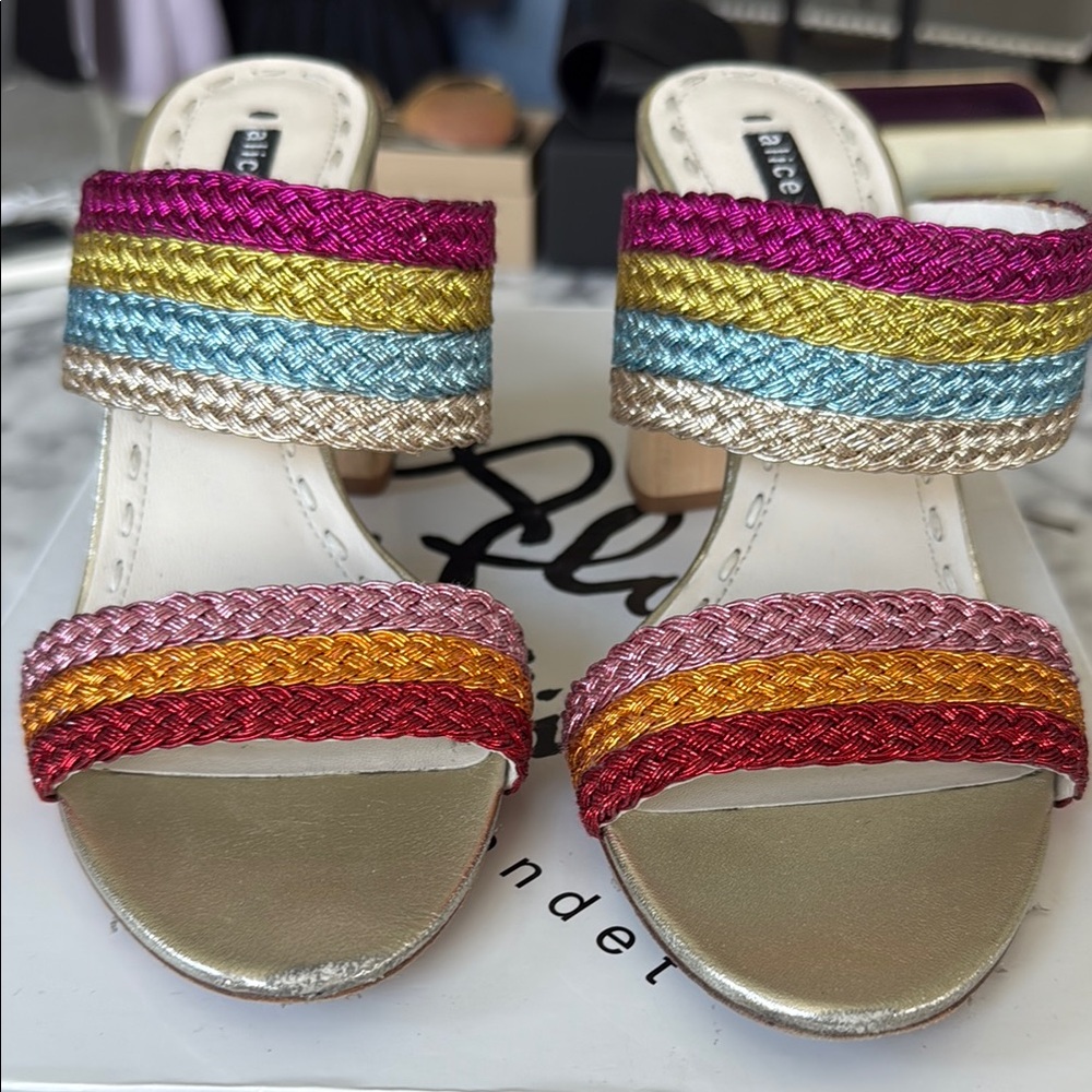 Alice and Olivia Multi-Color Woven Women's Sandals